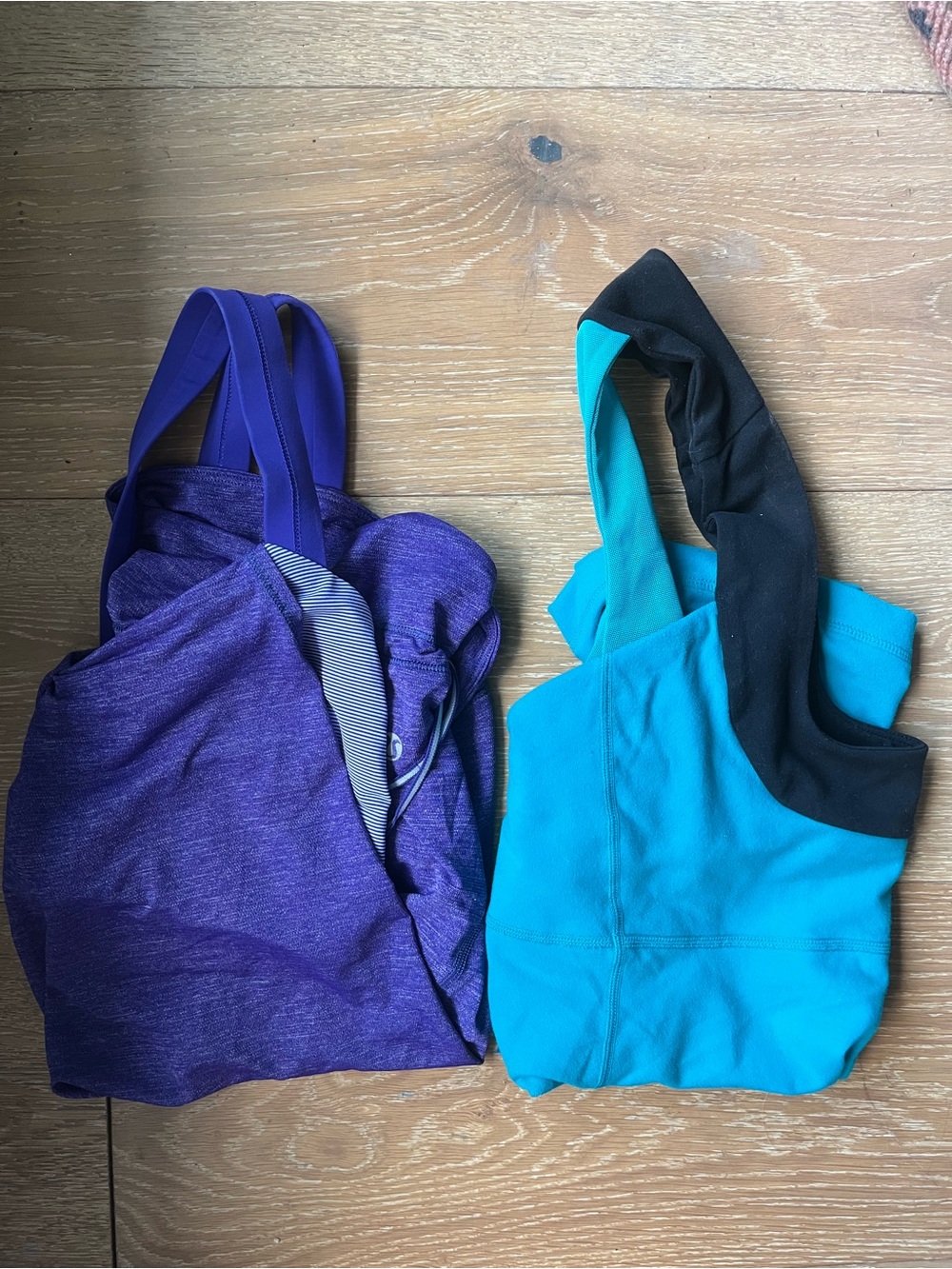 Lululemon Tank Bundle of 2 Size 10 Rest Less Heather Purple Turquoise Scoop Neck